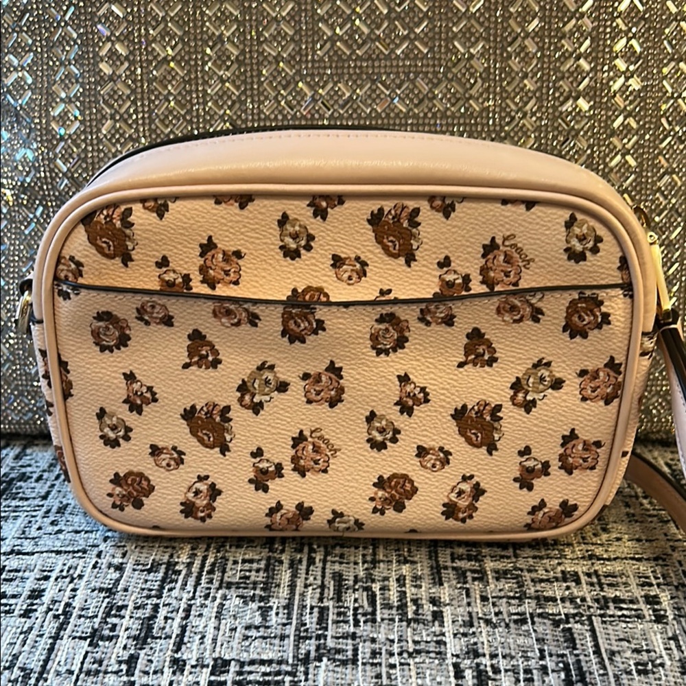 Coach Floral Print Mini Jamie Crossbody Camera Bag in Blush Multi - Picture 2 of 10